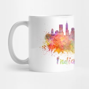 Indianapolis skyline in watercolor Mug